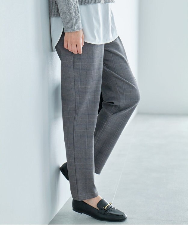 ANY 【ストレッチ/ガードル効果/裏起毛/ウエストゴム】大人の7daysウォームタッチパンツ チェック