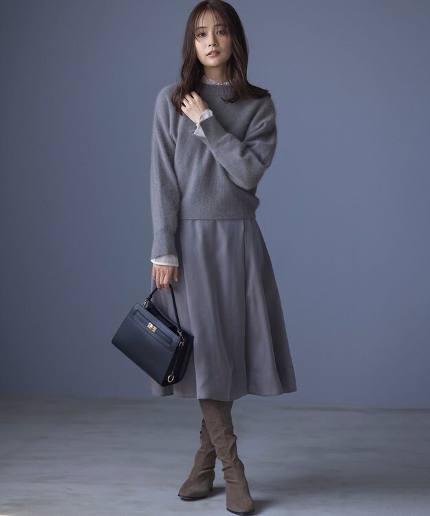 組曲 ベルトデザインスクエアショルダーバッグ ブラック系