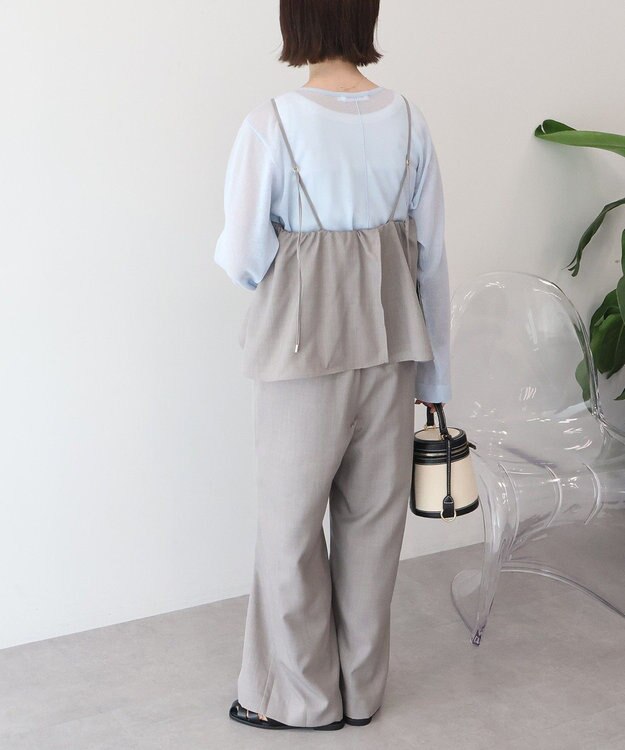 AMERICAN HOLIC リネンライクビスチェサロペット Gray Beige