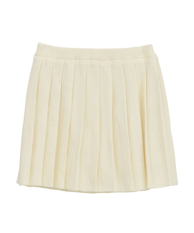 earth music&ecology ニットプリーツスカート Ivory