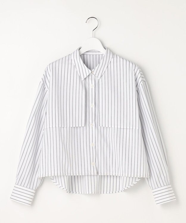 ANY SIS クロップドヨークハオリ シャツ オフストライプ