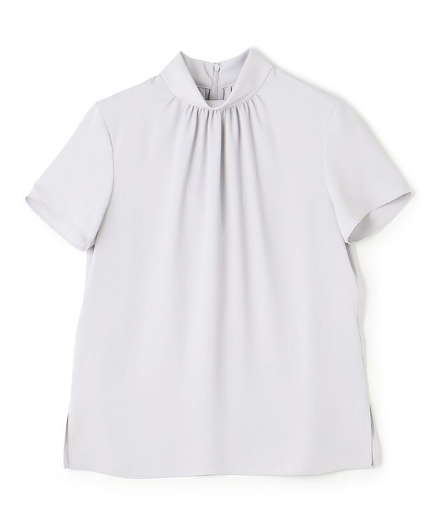 BEIGE， EVA / ハイネックハーフスリーブブラウス Ice Blue