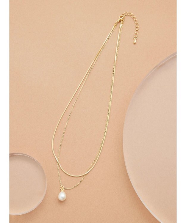 Green Parks ・ＨＡＬＦ　ＴＩＭＥ　２レンパールネックレス Gold