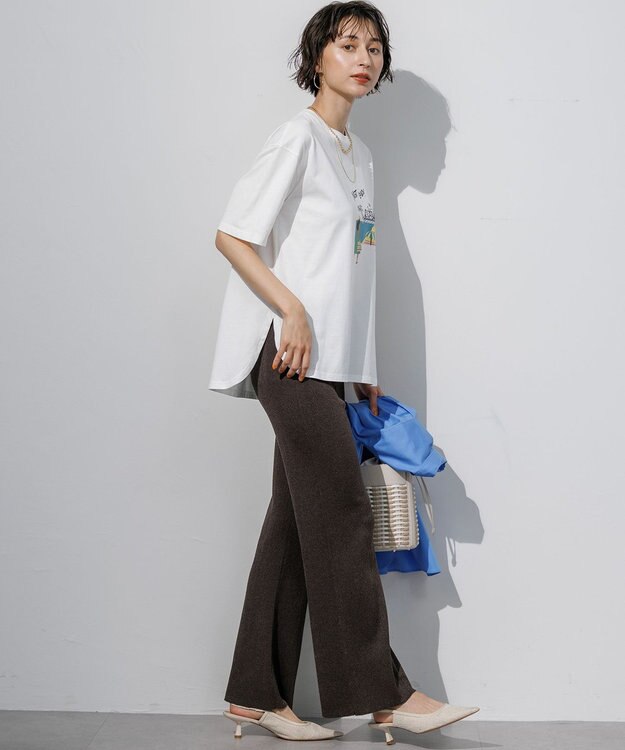 23区 L Lauren Rolwing コラボ グラフィックプリント リラクシー Tシャツ オフ