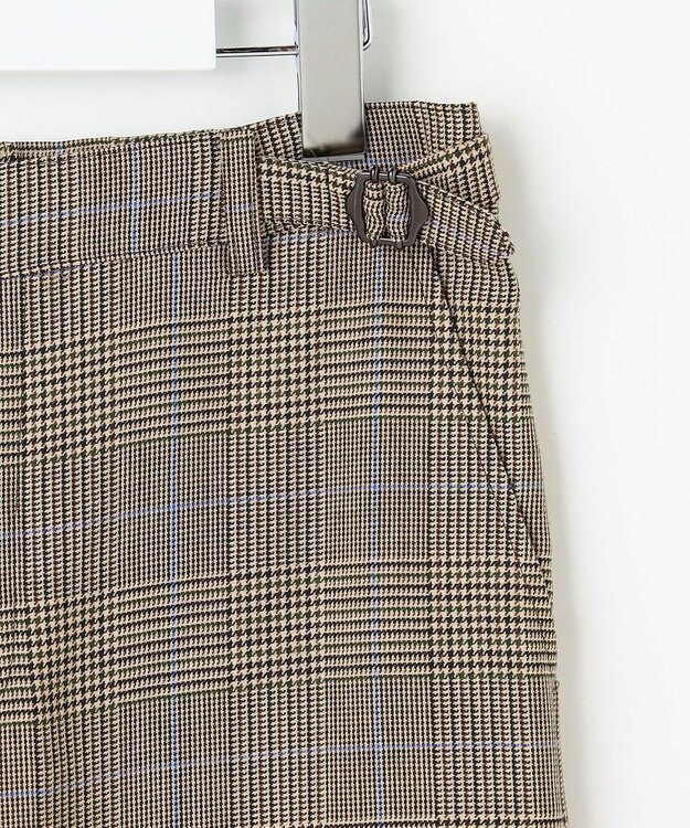 J.PRESS LADIES モナベールツイル チェック ワイド パンツ ブラウンチェック系