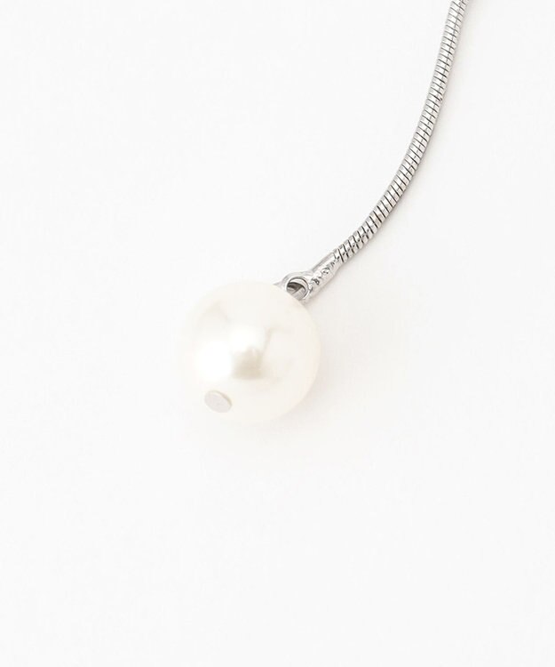 ANY SIS フェイクパールラリエット ネックレス シルバー