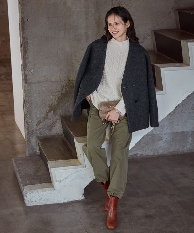 23区 L 【SLOW/一部店舗限定】ハイネック アランニット ホワイト系