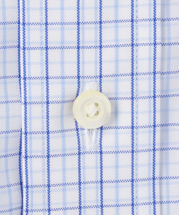 J.PRESS MEN 【PREMIUM PLEATS / 形態安定】タッタソールチェック ドレスシャツ / B.D. サックスブルー系3
