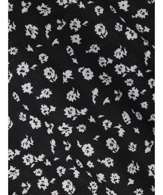 Green Parks ２ｗａｙ小花柄ギャザーシャツワンピース Black