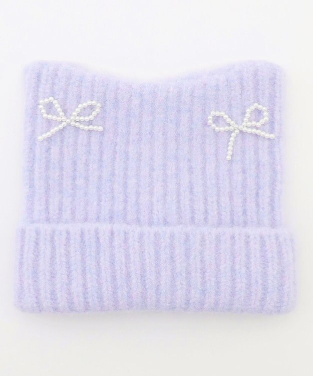 ANY KIDS ネコニットキャップ ラベンダー