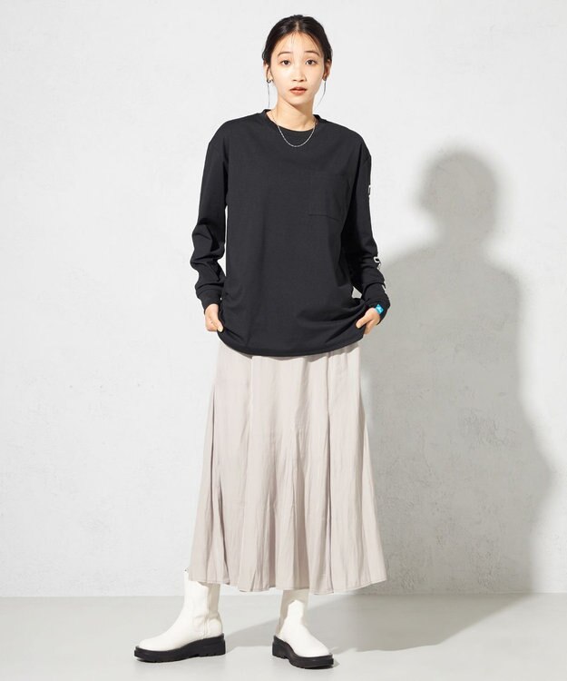 SHARE PARK LADIES 【UNISEX】吸水速乾 ショルダーロゴロングスリーブTシャツ（S・Mサイズ） ブラック