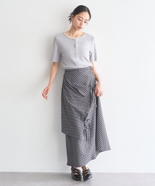 earth music&ecology チェーンリブラメカットソー Gray