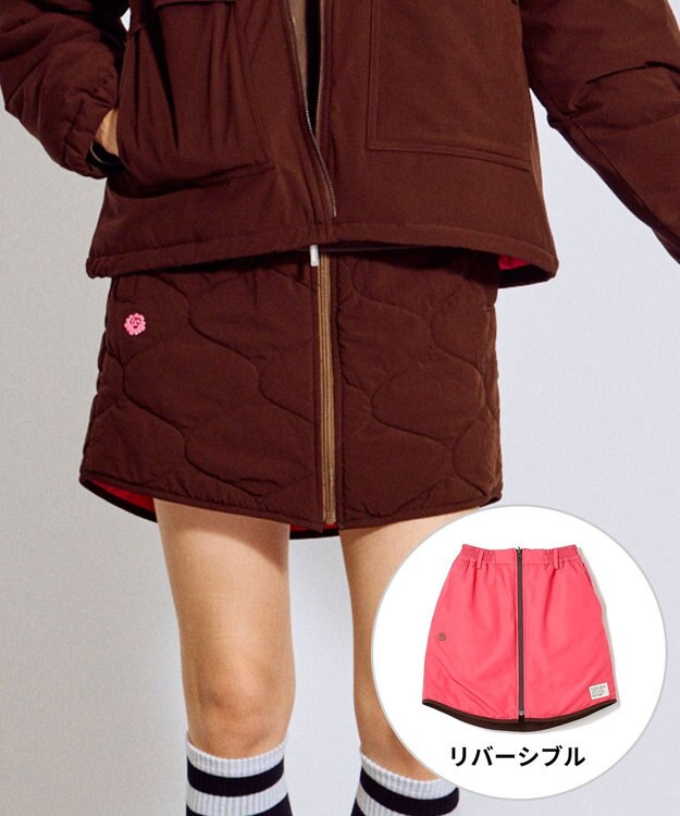 PW CIRCULUS 【WOMEN】キルティング中綿リバーシブルスカート  ゴルフウェア レディース ダークブラウン系