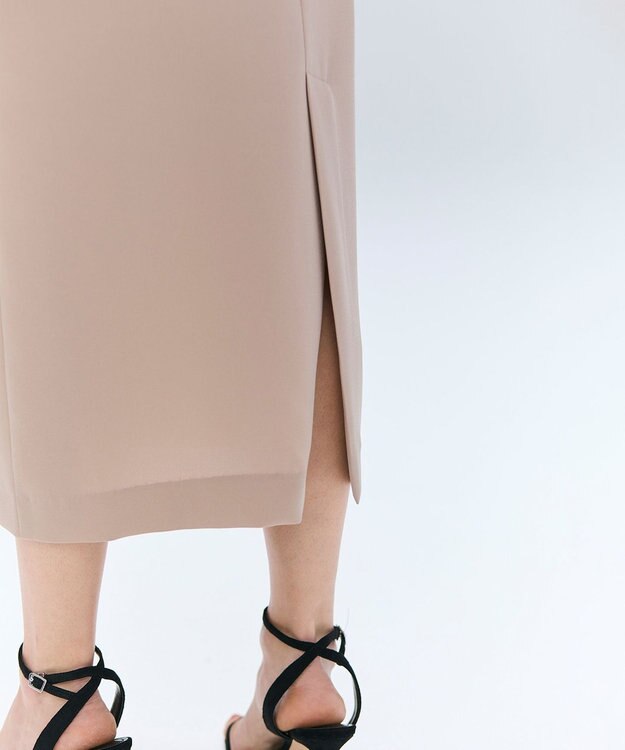 BEIGE， 【洗える】FLEUR / ニットコンビハイネックノースリーブドレス Beige