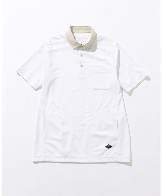 JOSEPH ABBOUD MOUNTAIN 【吸水速乾・通気性】ミズノコラボ DRY AEROFLOW ポロシャツ ホワイト系