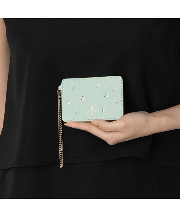 LANVIN en Bleu リュクサンブールハート パスケース ミント