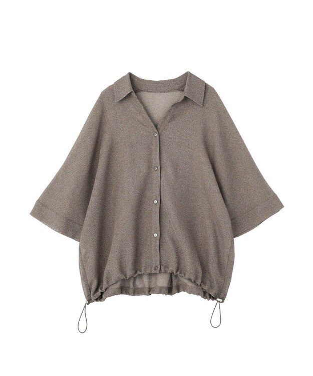 YECCA VECCA 　裾ドロストメッシュシャツ Gray Mixture