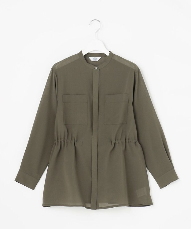 J.PRESS LADIES S RELAXION Sheer ボイル ブラウス カーキ系