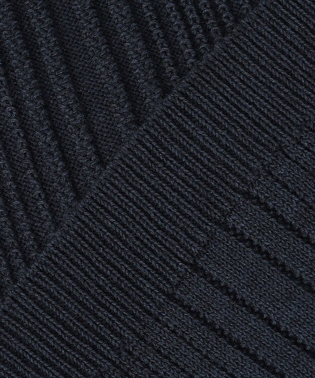 JOSEPH ABBOUD 【オーガニックコットン】JOE COTTONエアーパールリブ ニット ダルブルー系