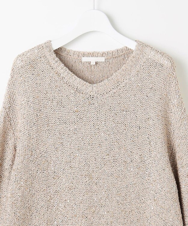 自由区 ラメノットスパングル ニット ベージュ