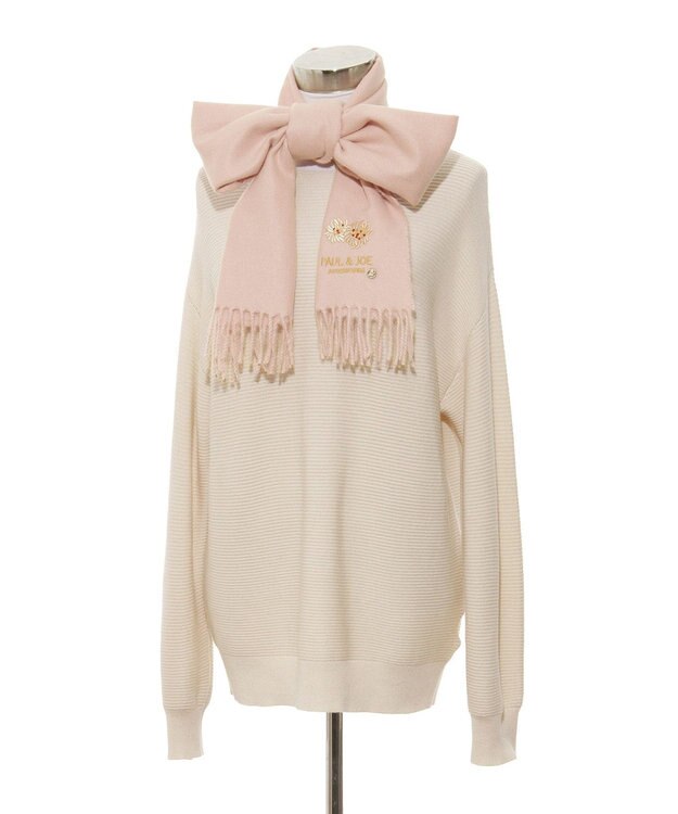 MOONBAT PAUL & JOE ACCESSOIRES クリザンテーム刺繍ムースタッチマフラー（パッケージ入り） ピンク