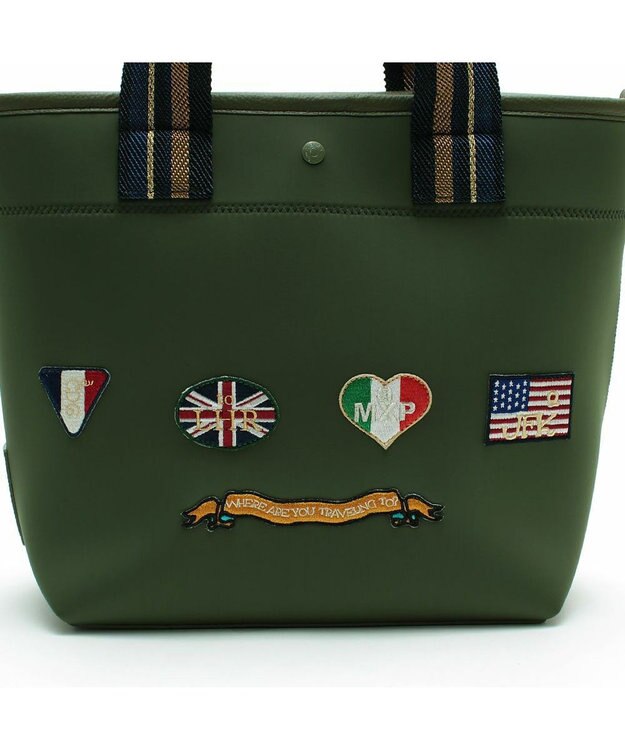 A.D.M.J. 【魔法の様に軽い】マジックライト/フラッグワッペンデイリートート30cm カーキ