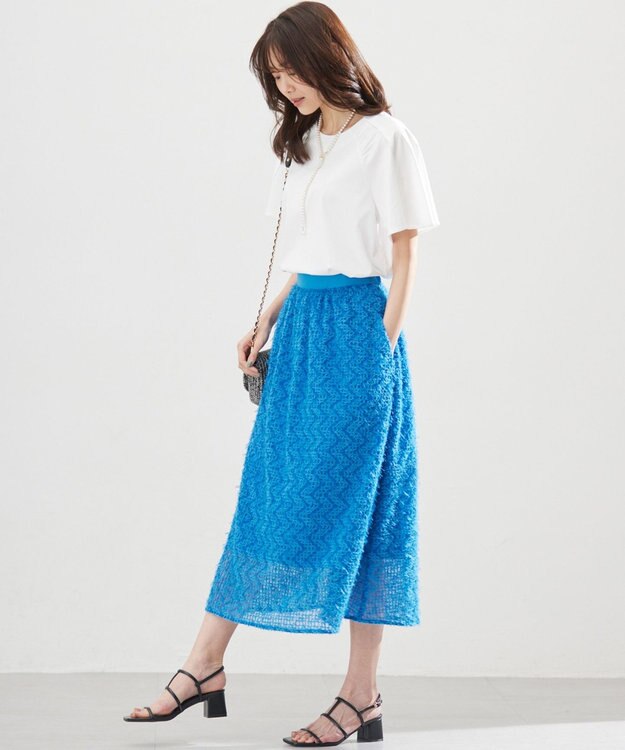 組曲 フェザーチュール スカート ターコイズブルー系