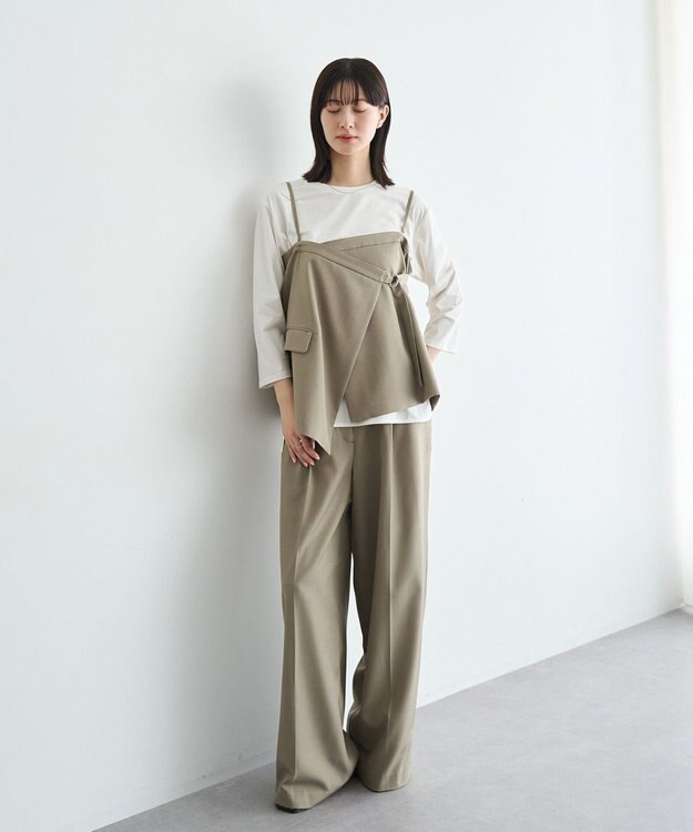 YECCA VECCA ラウンドヘム7分袖ロゴTee Silver