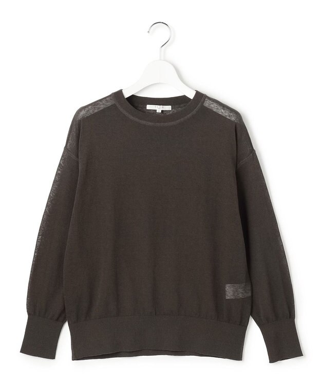 23区 L 【SLOW/一部店舗限定】シアー プルオーバー ニット ダークブラウン系