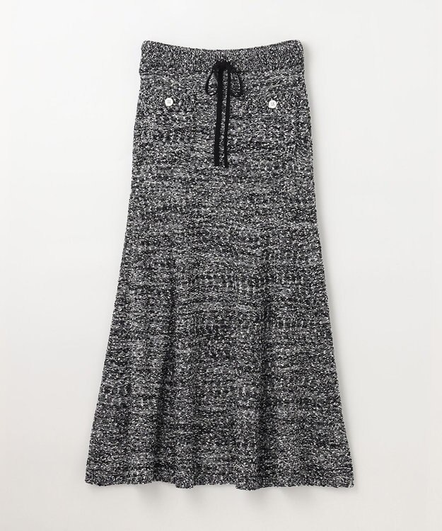 GRACE CONTINENTAL ネップツイードニットスカート ブラック