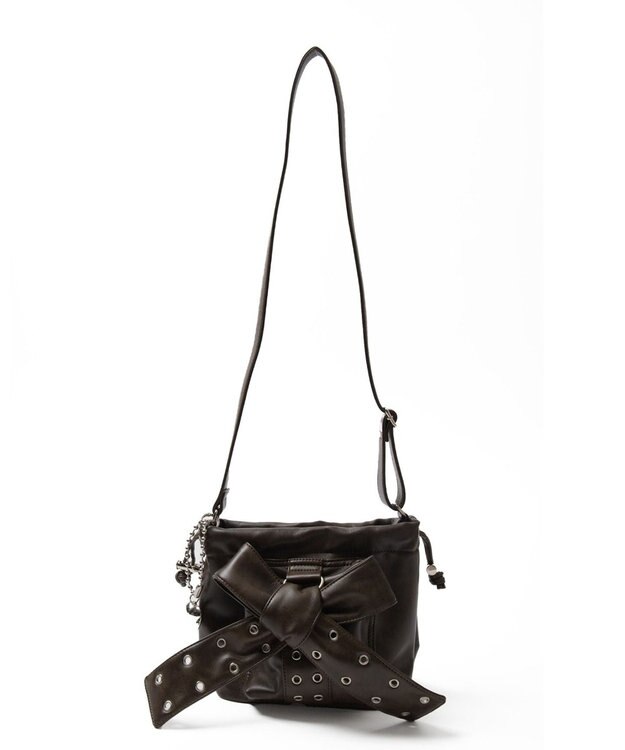 WEGO チャーム付きハトメリボンショルダー ブラウン