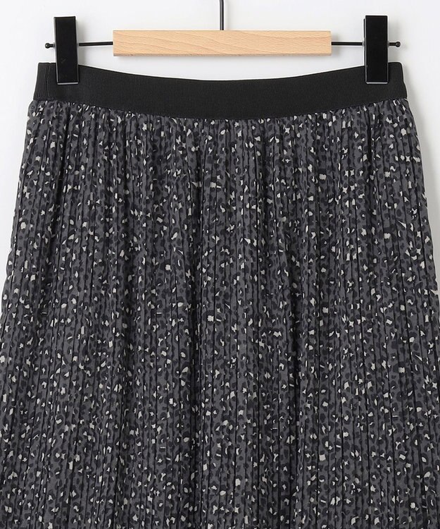 SHARE PARK LADIES レオパードプリーツスカート ライトグレー系5