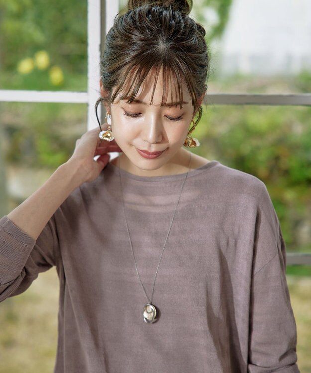 Tiaclasse 【安田美沙子さん着用・日本製】プレートリングネックレス シルバー×ゴールド