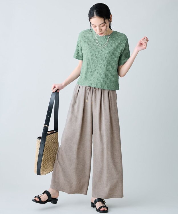 ANY テックリネンツイードパンツ（セットアップ着用可） ベージュ系