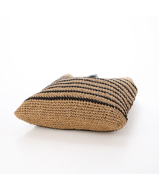 UNBILLION カシュカシュ cachecache / 柄ボーダークロッシェトート ブラック