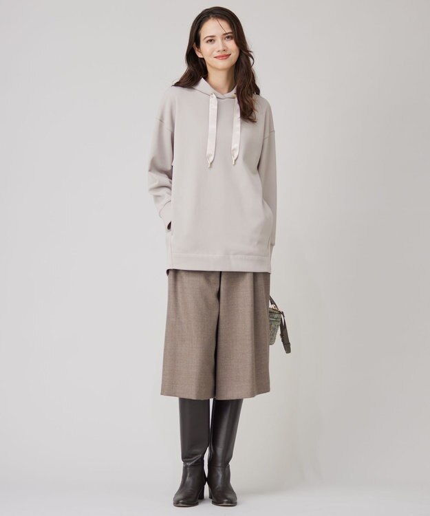 自由区 【洗える】ウォッシャブルウールサキソニーキュロット パンツ TOPモカ