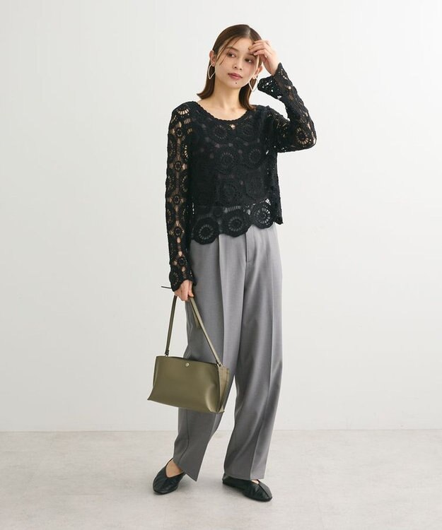 Green Parks ・ＳＵＧＡＲ　ＳＰＯＯＮ　クロシェフラワープルオーバー Black