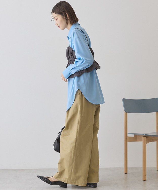 AMERICAN HOLIC 【2点セット・イージーケア】ビスチェ＋シャツ Sax