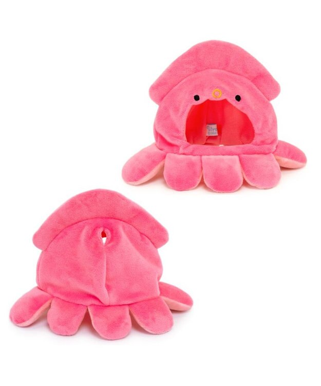 Mother garden しろたん ついてきちゃうしろたん マスコット用 着せ替え服 イカ頭巾 《桃》 単品 桃