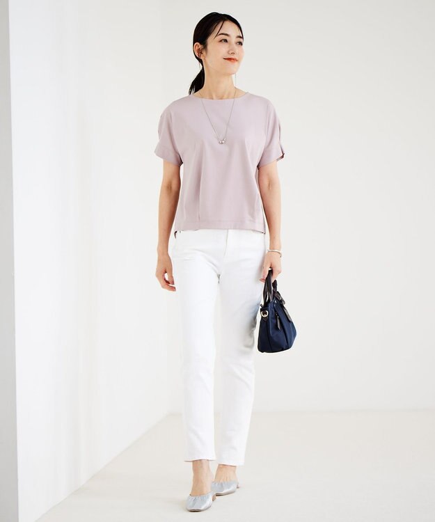J.PRESS LADIES L 【洗える】BASIC STRETCH DENIM スキニー パンツ ホワイト系