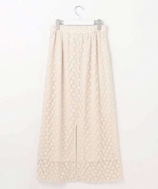 自由区 【カトリエムブーケ】Fleurs flottantes フラワーモチーフスカート エクリュ