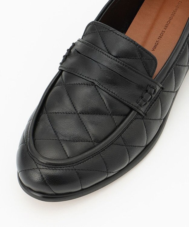 23区 キルティング ローファー ブラック系