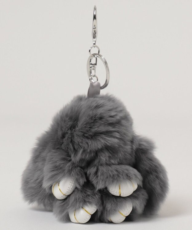 WEGO もふもふうさぎぬいぐるみキーホルダー グレー