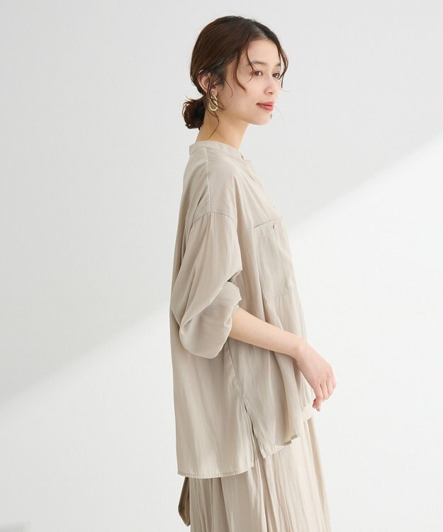 Green Parks サラフレブラウス（無地） Beige