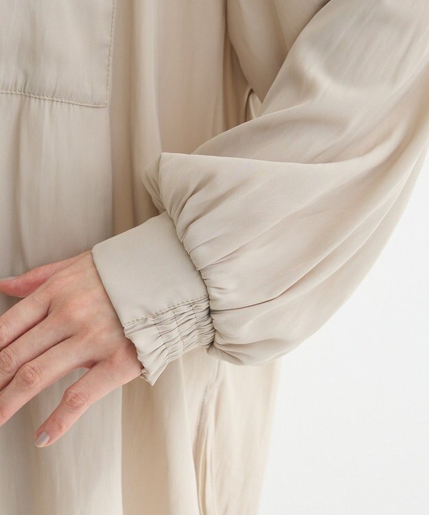 Green Parks サラフレブラウス（無地） Beige