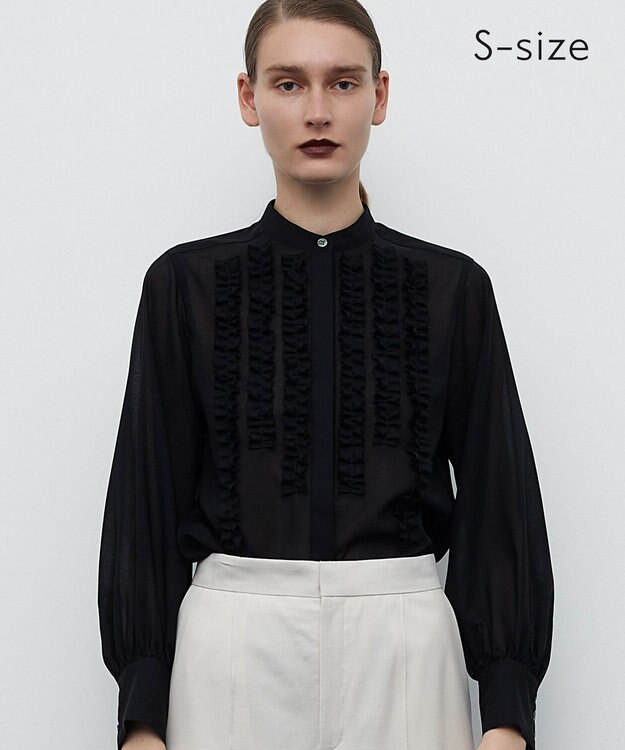 BEIGE， 【S-size】MOYE / フリルブラウス Black