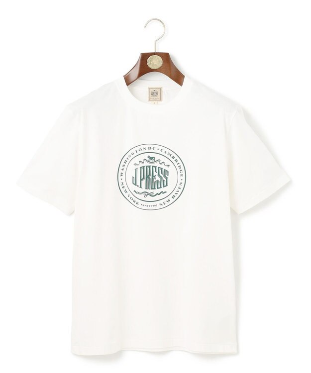 J.PRESS MEN 【WEB限定】オーバルロゴ Tシャツ ホワイト系