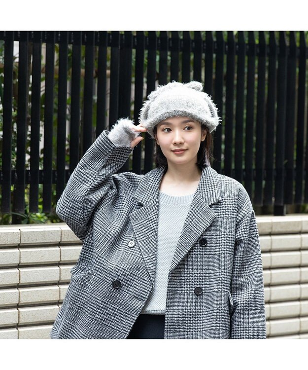 林八百吉商店 un chapeau  ミンクニットウィンター グレー