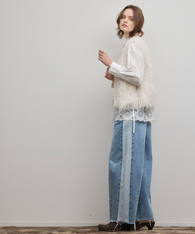 GRACE CONTINENTAL フリンジベスト ホワイト