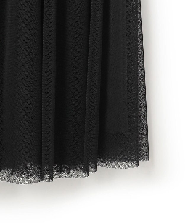 23区 L 【APPLAUDIR】クリアジョーゼット ドットチュールコンビ ドレス ブラック系